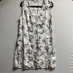 Cut Loose 100% Linen V neck Sleeveless Dress Sz M